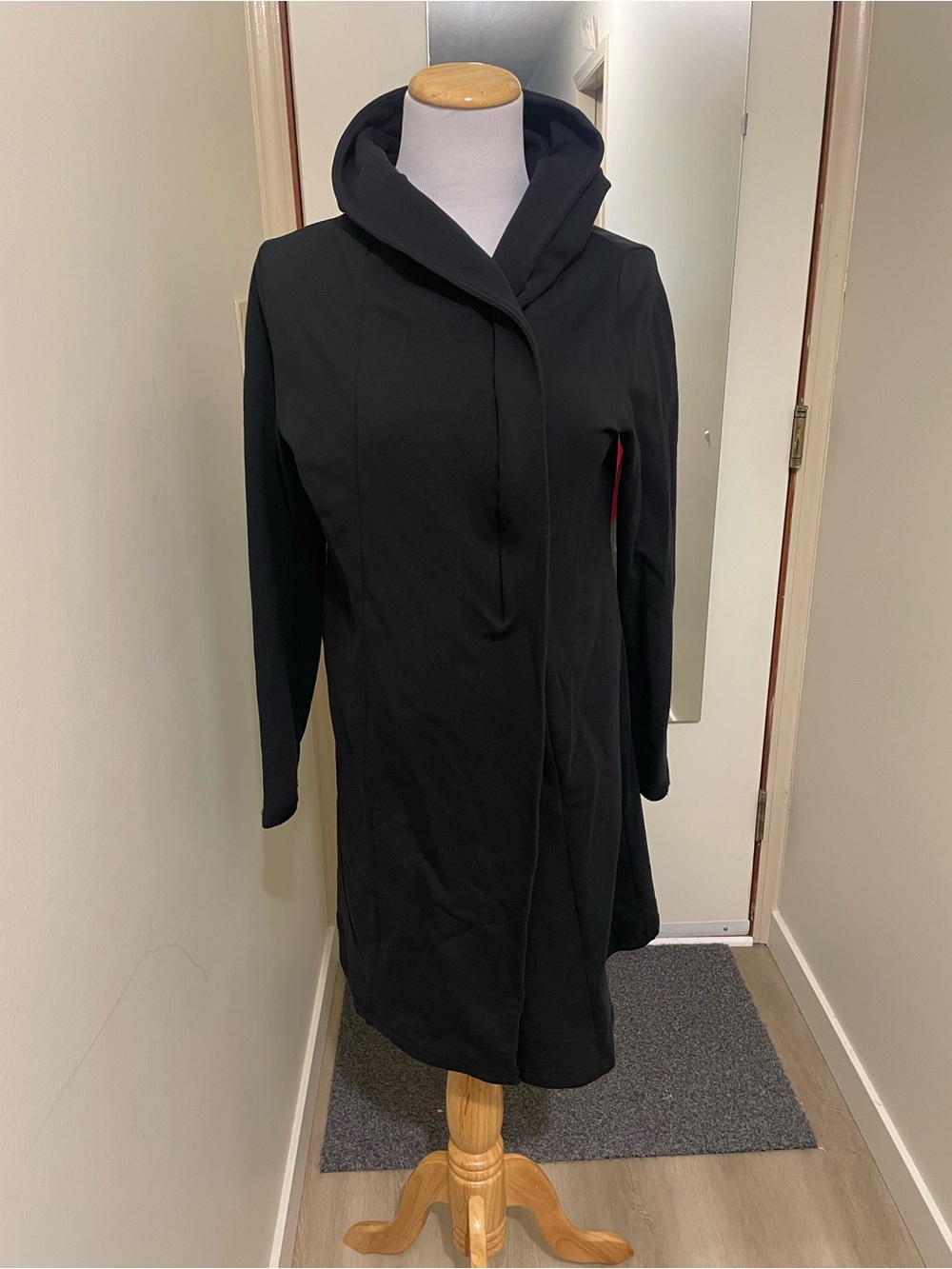 Noctex Women’s Black Hooded Longline Coat